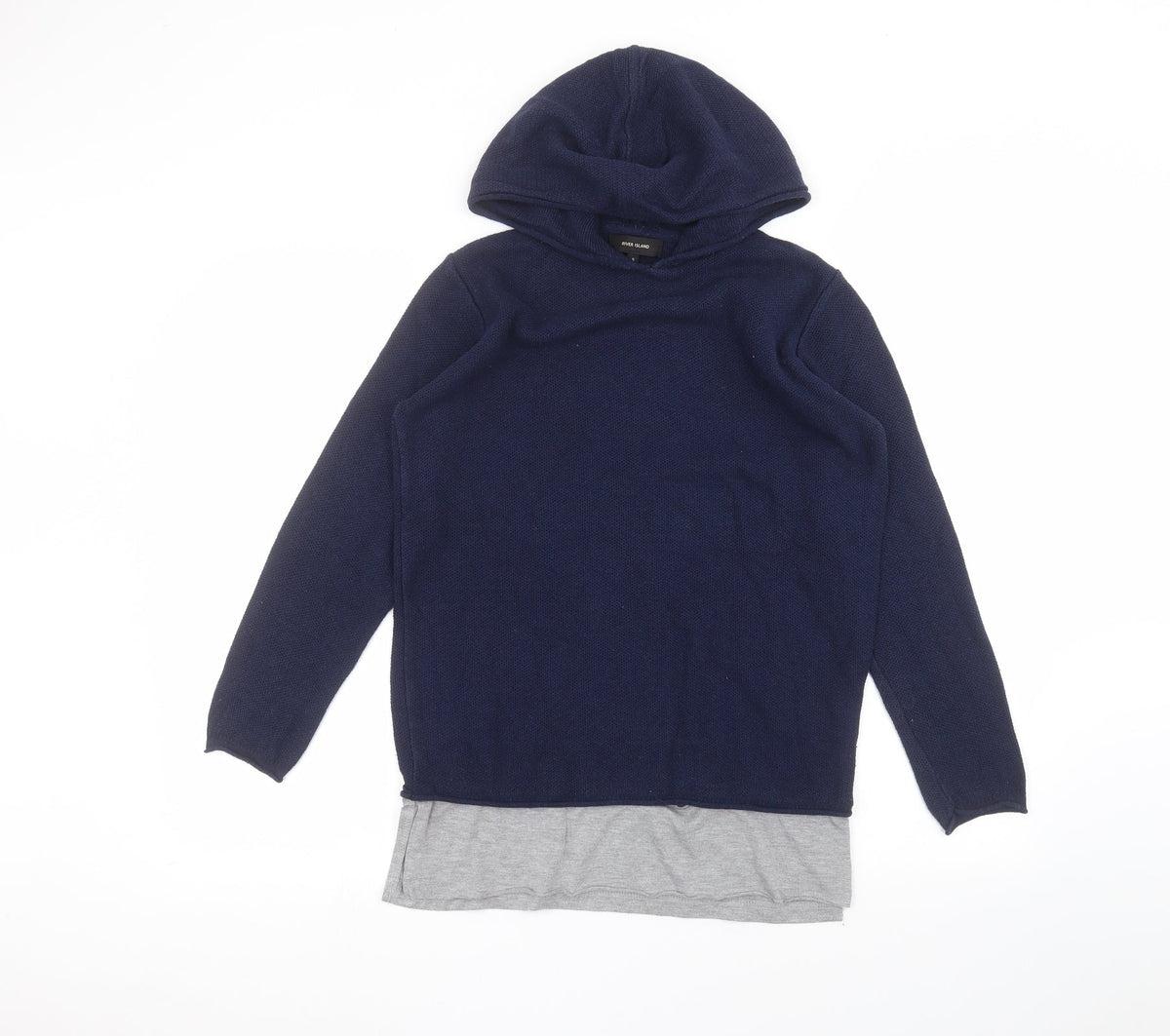 Additional front view of River Island women’s blue pullover hoodie, size S
