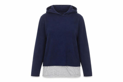 Front view of River Island women’s blue pullover hoodie, size S