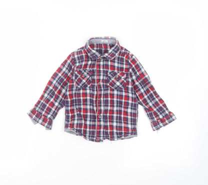 Additional front view of Preworn Baby Blue Basic Button-Up, size 12, Months