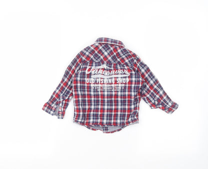 Back view of Preworn Baby Blue Basic Button-Up, size 12, Months