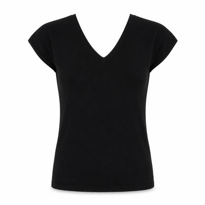 Front view of Evan-Picone women’s black jumper, size M