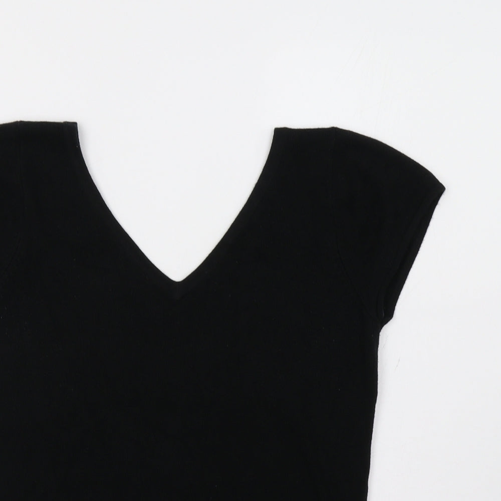 Close-up detail of Evan-Picone women’s black jumper, size M