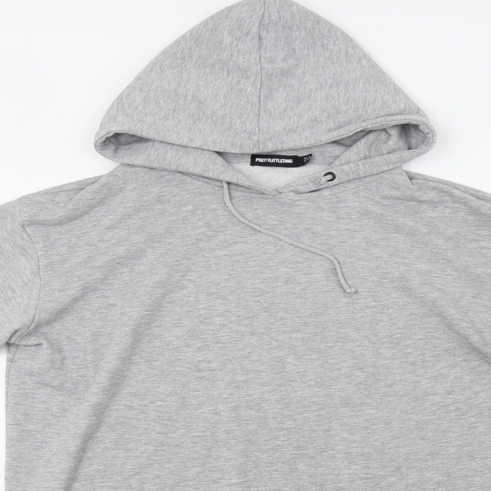 Pretty Little Thing Womens Grey   Pullover Hoodie Size 8