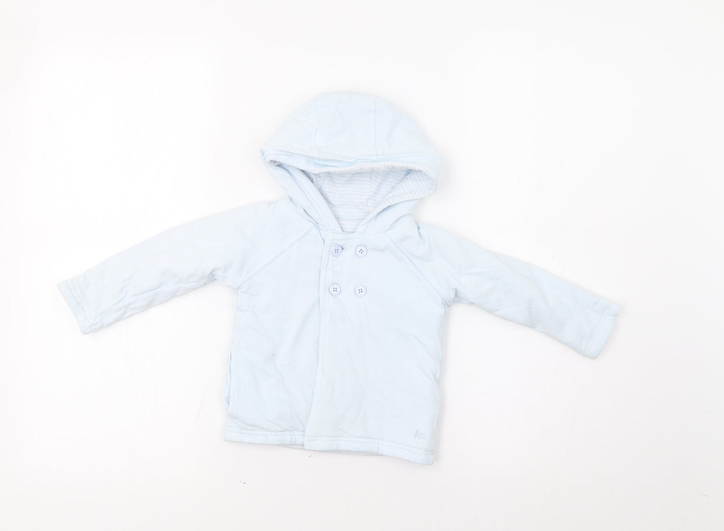 French Connection Baby Blue Striped  Overcoat Coatigan Size 6-9 Months