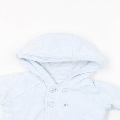 French Connection Baby Blue Striped  Overcoat Coatigan Size 6-9 Months