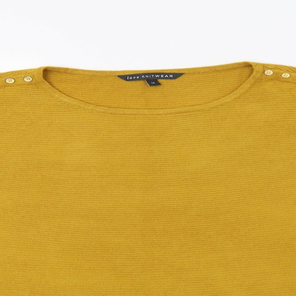 Womens UK Size 14 Bonmarché Yellow Pullover Jumper
