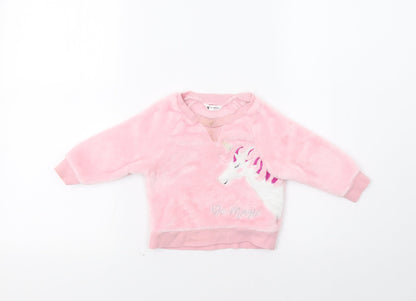 Very Baby Pink   Pullover Jumper Size 9-12 Months  - Unicorn