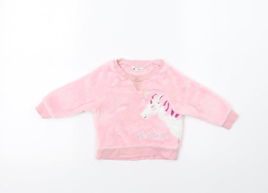 Very Baby Pink   Pullover Jumper Size 9-12 Months  - Unicorn
