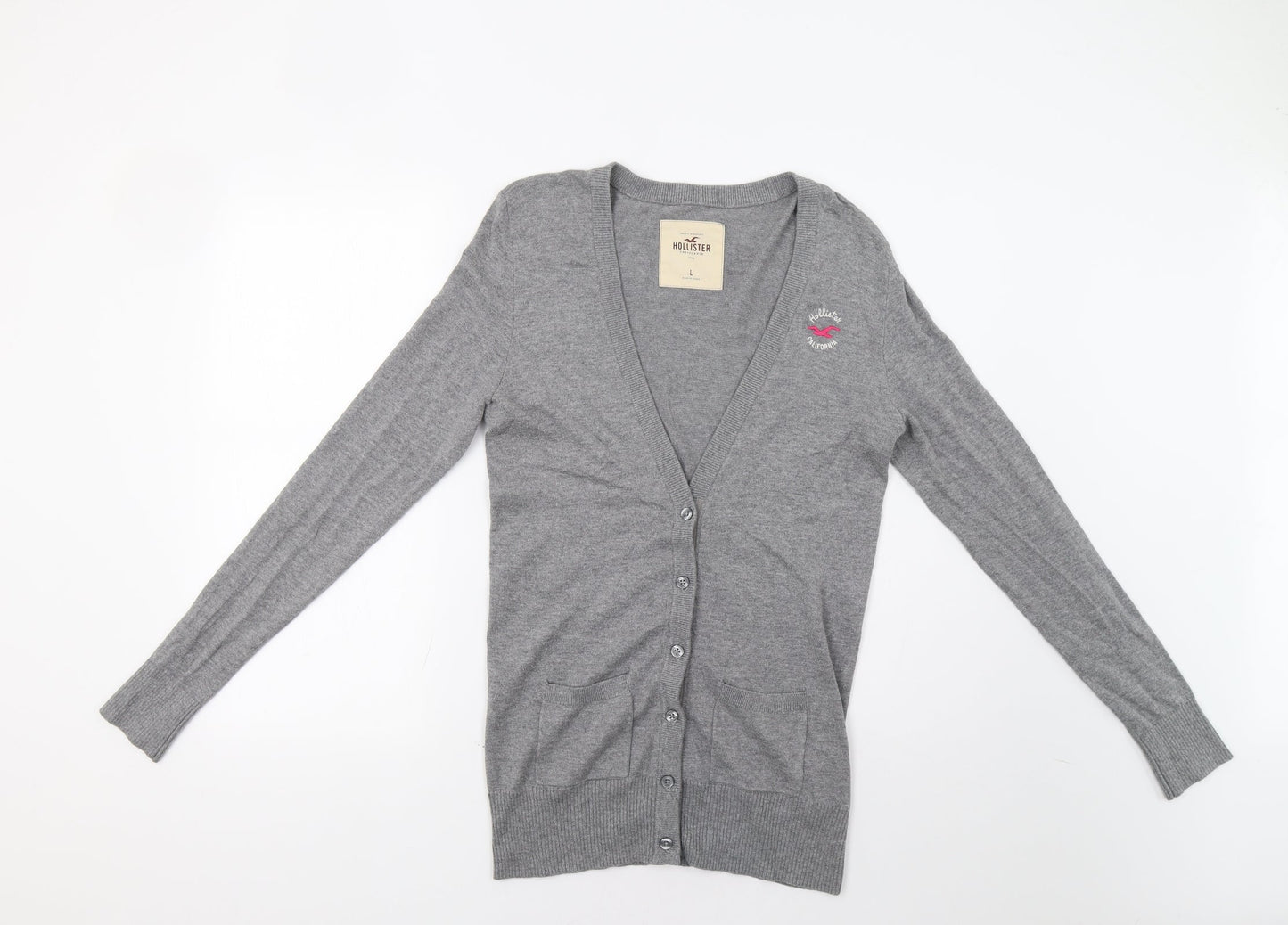 Hollistwr Womens Grey   Cardigan Jumper Size L