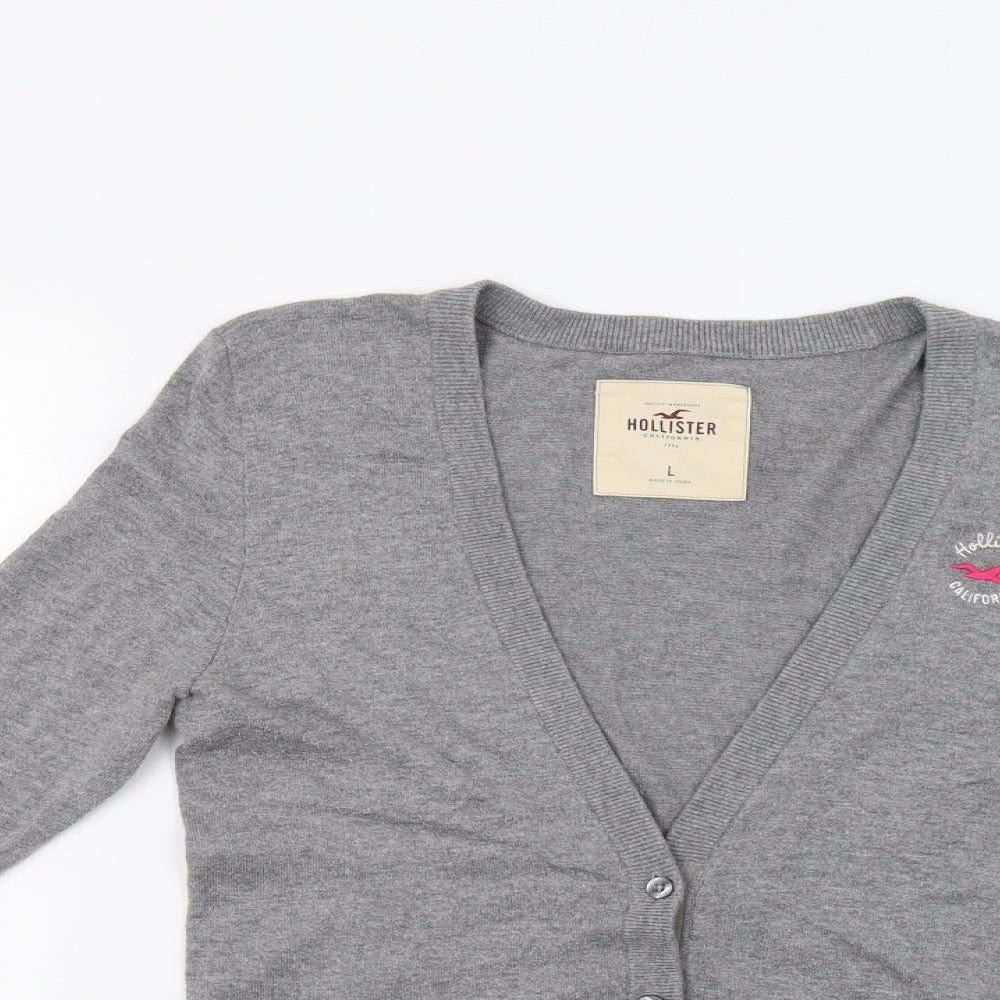 Hollistwr Womens Grey   Cardigan Jumper Size L