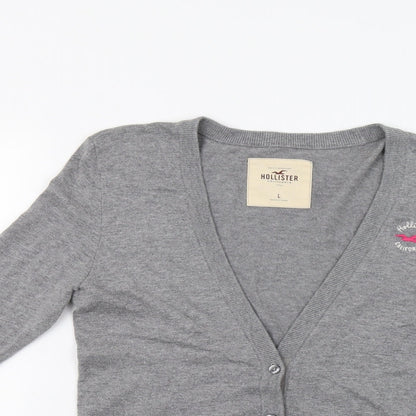 Hollistwr Womens Grey   Cardigan Jumper Size L