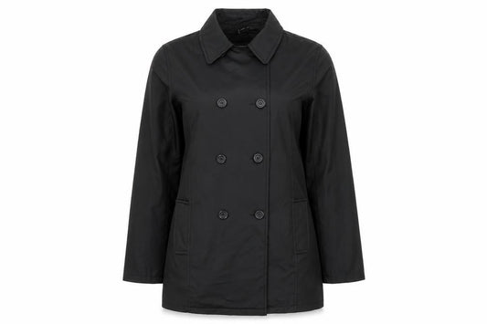 Front view of Internacionale women’s black jacket, size UK 10
