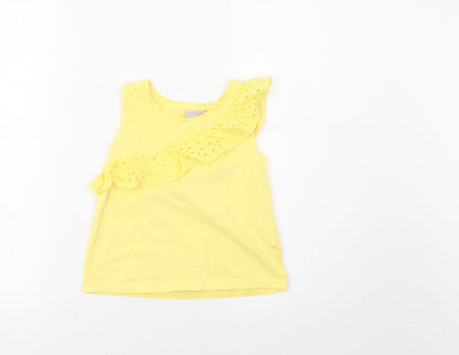 Additional front view of Matalan girls’ yellow basic tank, size 7, years