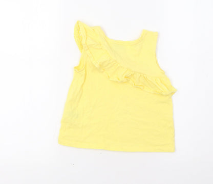 Back view of Matalan girls’ yellow basic tank, size 7, years