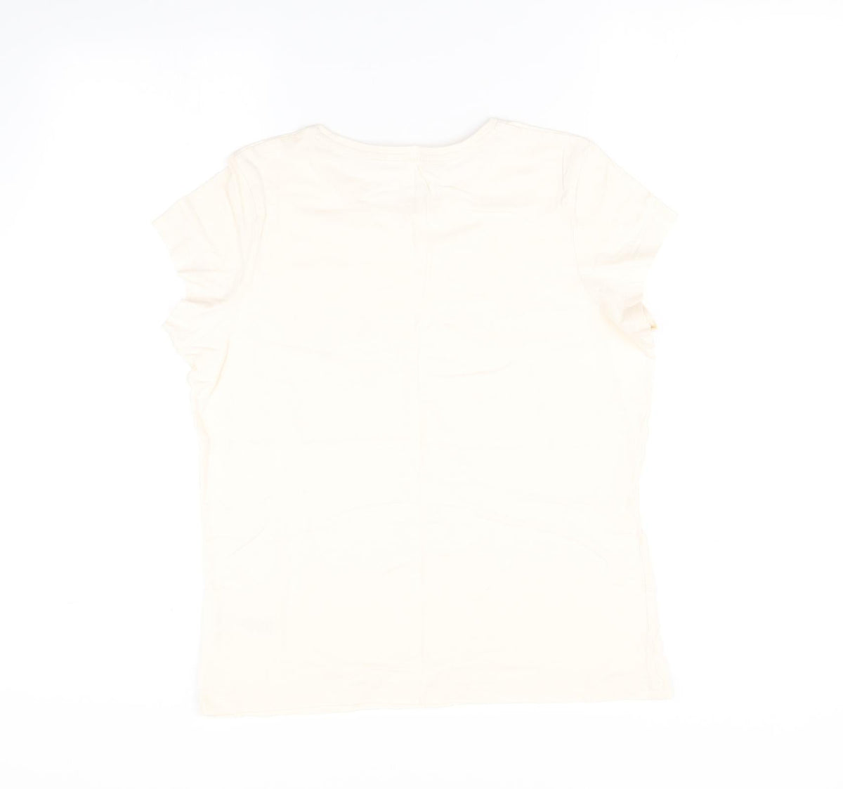 Back view of Nutmeg women’s beige pyjama top, size UK 12