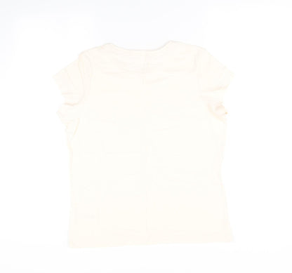 Back view of Nutmeg women’s beige pyjama top, size UK 12