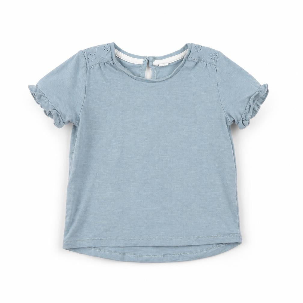 Front view of Tu girls’ blue basic t-shirt, size 3-4, years
