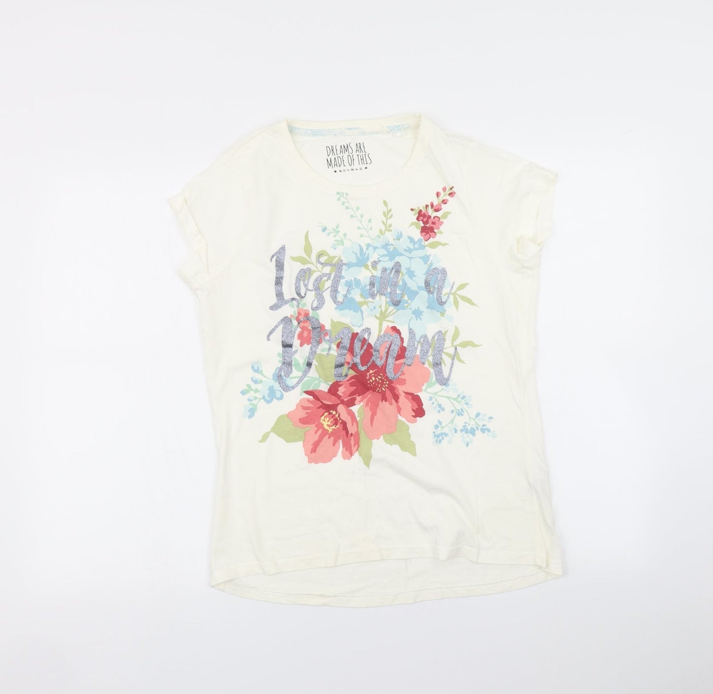 Nutmeg Womens Beige Floral   Pyjama Top Size 12