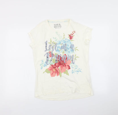 Nutmeg Womens Beige Floral   Pyjama Top Size 12