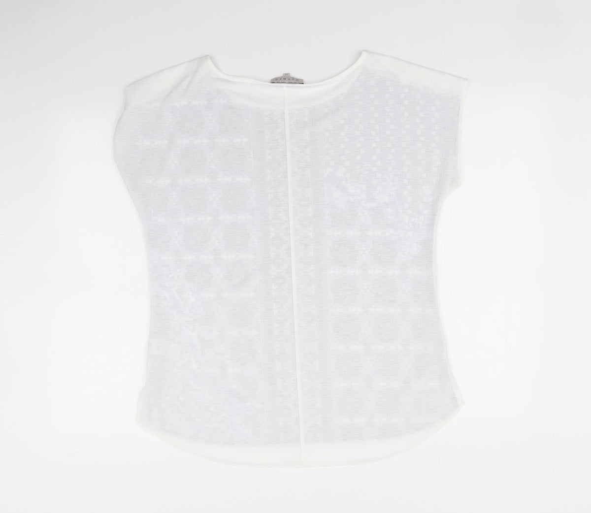Back view of Ntmeg women’s blue basic t-shirt, size UK 12