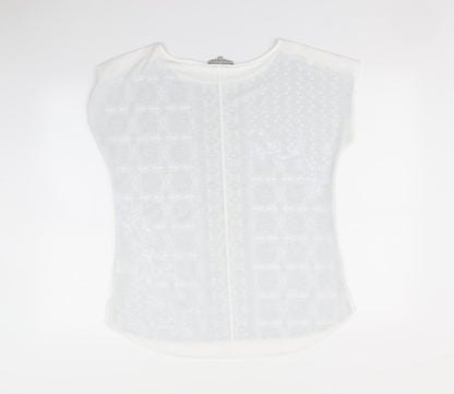 Back view of Ntmeg women’s blue basic t-shirt, size UK 12