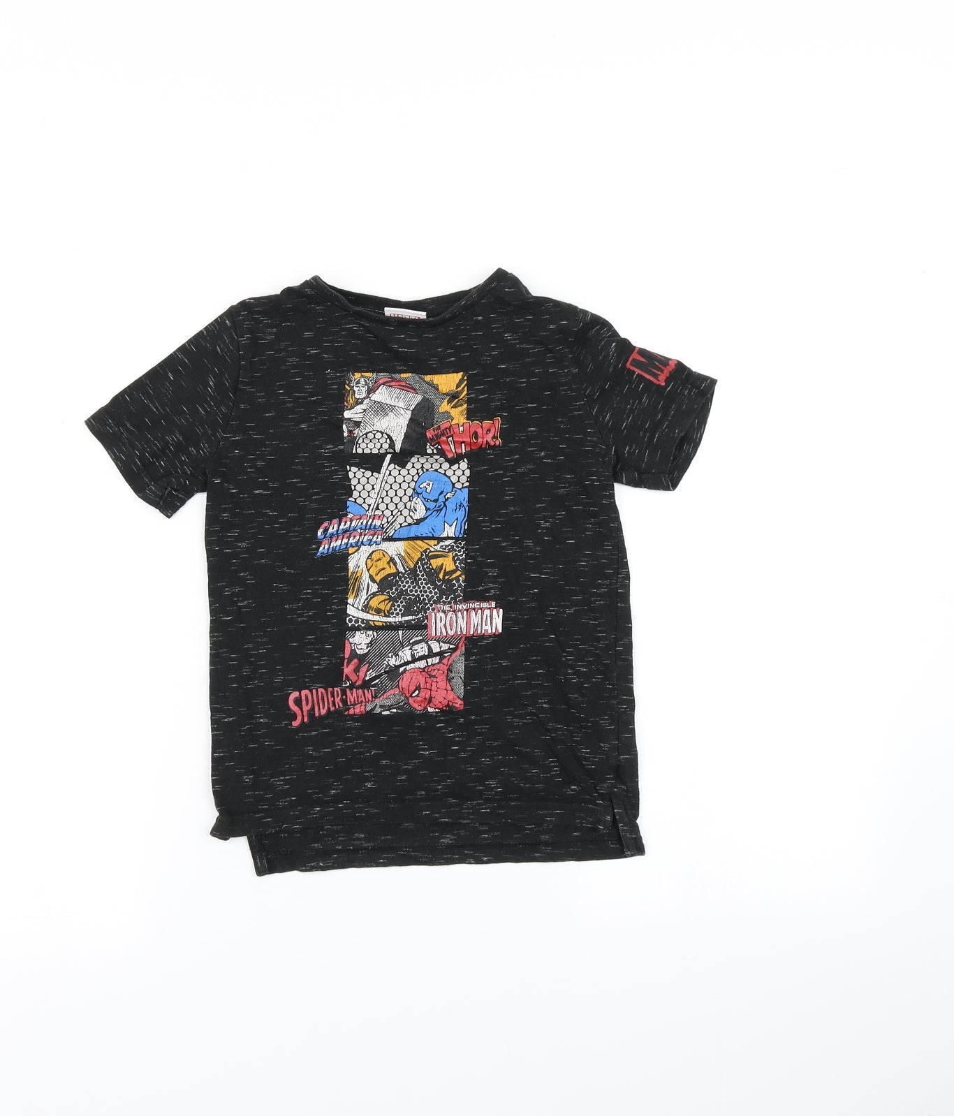 TU Boys Black   Basic T-Shirt Size 4 Years  - Marvel