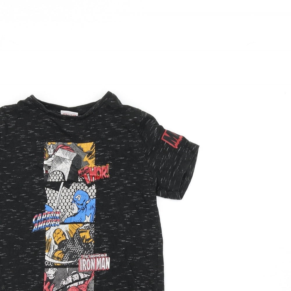 TU Boys Black   Basic T-Shirt Size 4 Years  - Marvel