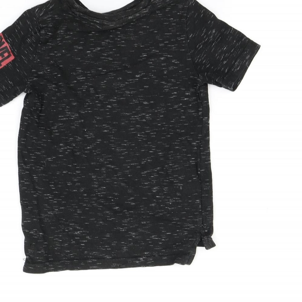TU Boys Black   Basic T-Shirt Size 4 Years  - Marvel