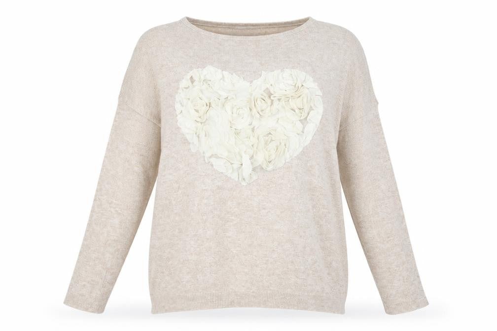 Front view of Mirami women’s beige jumper, size M