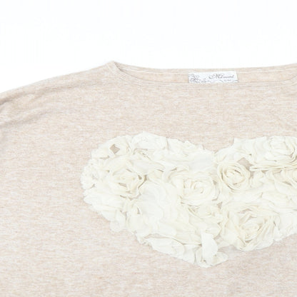 Mirami Womens Beige   Pullover Jumper Size M