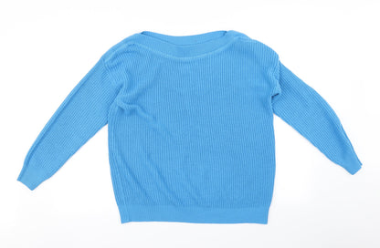 Additional front view of Simply Be women’s blue jumper, size S