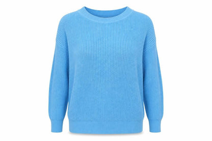 Front view of Simply Be women’s blue jumper, size S