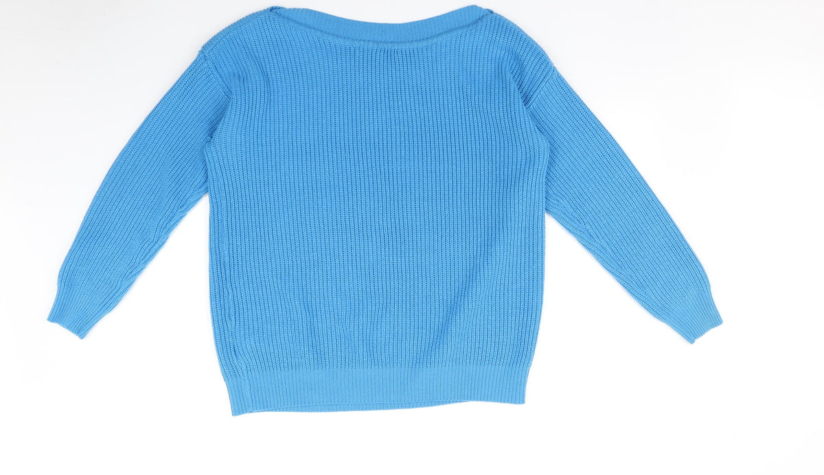 Back view of Simply Be women’s blue jumper, size S
