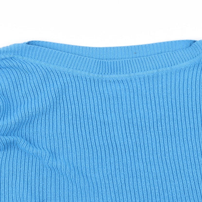 Close-up detail of Simply Be women’s blue jumper, size S