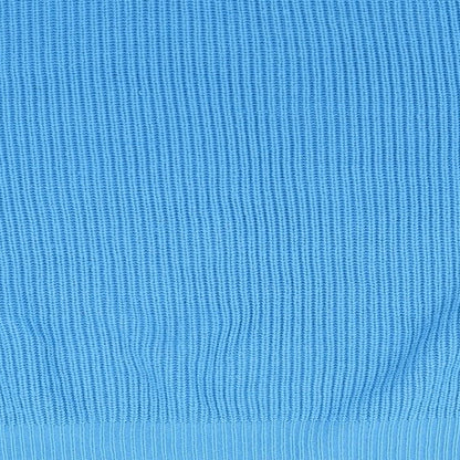 Brand and care label for Simply Be women’s blue jumper, size S