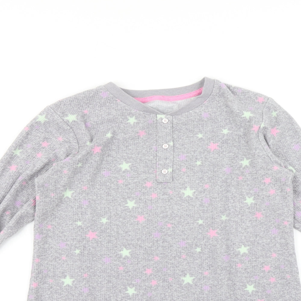 George Girls Grey    Pyjama Top Size 12 Years  - Star print