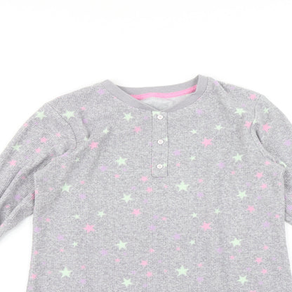 George Girls Grey    Pyjama Top Size 12 Years  - Star print