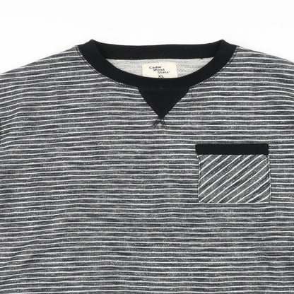 Cedr wood state Mens Grey Striped  Pullover Jumper Size XL