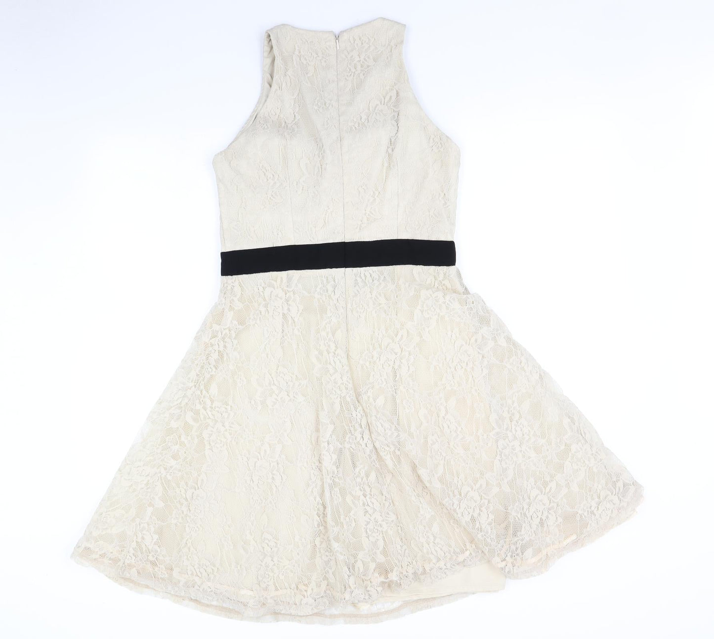 Little Mistress Womens Beige   Fit & Flare  Size 10