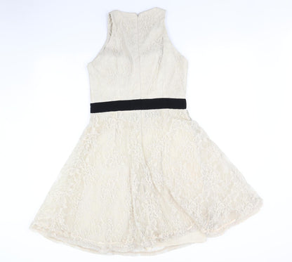 Little Mistress Womens Beige   Fit & Flare  Size 10