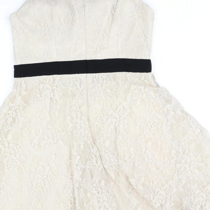 Little Mistress Womens Beige   Fit & Flare  Size 10