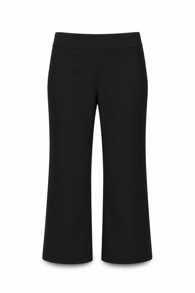 Front view of F&F women’s black trousers, size UK 12, 27-inch leg