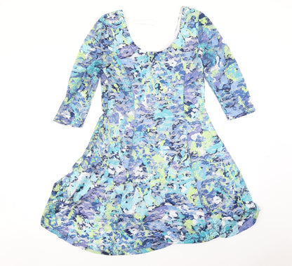 Stella Morgan Womens Blue Floral  Fit & Flare  Size 10