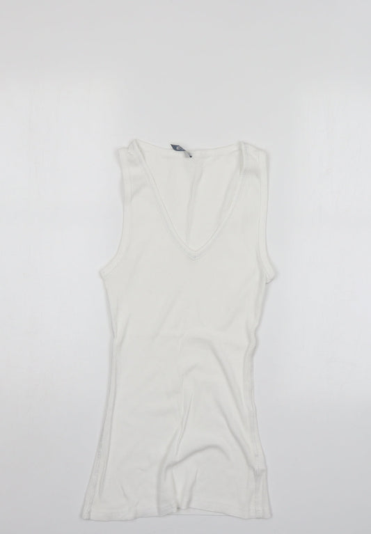 E-vie Womens White   Basic Tank Size 12