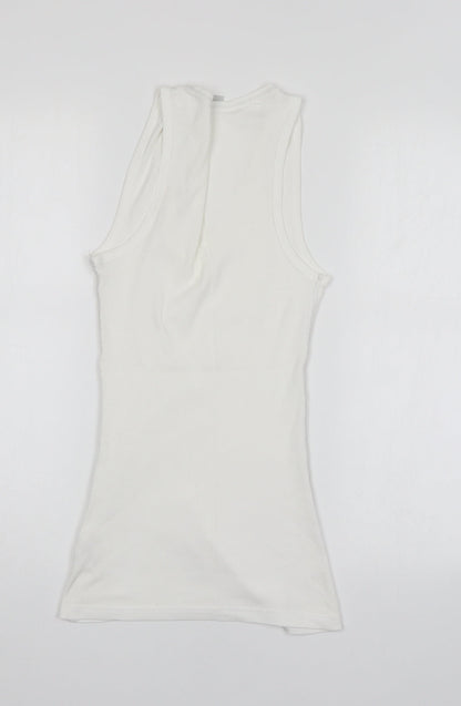 E-vie Womens White   Basic Tank Size 12