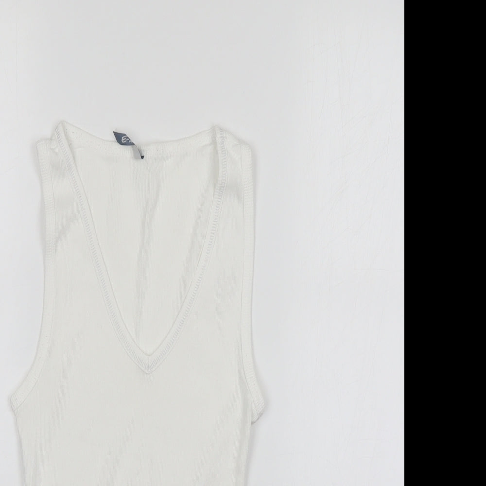 E-vie Womens White   Basic Tank Size 12