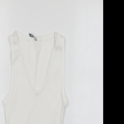 E-vie Womens White   Basic Tank Size 12