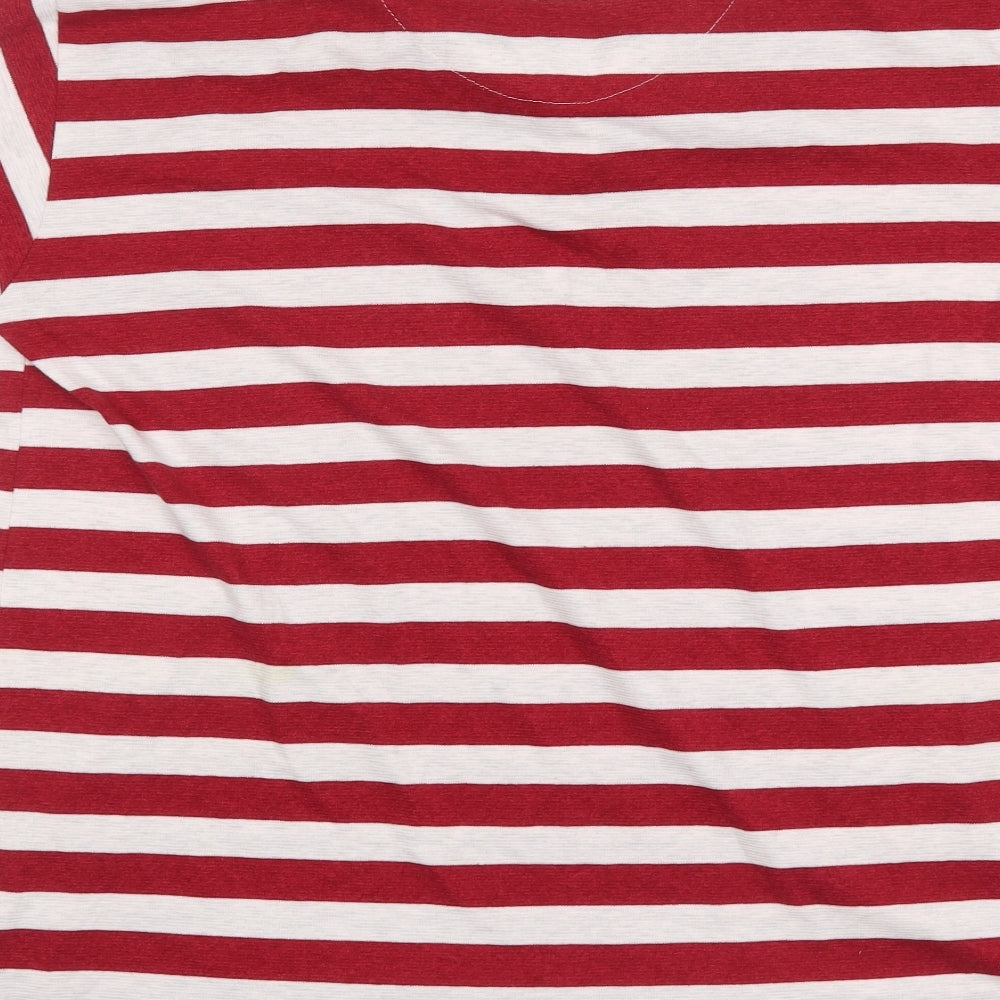 COTTON KING Mens Red Striped   Polo Size L