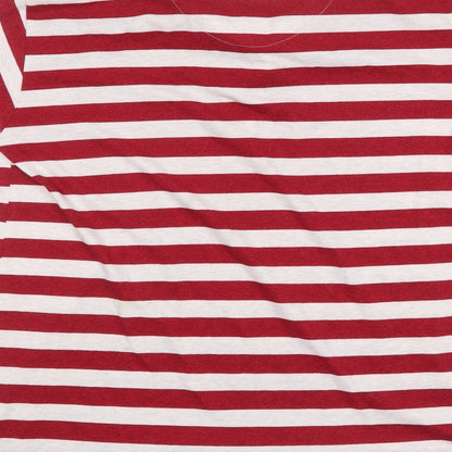 COTTON KING Mens Red Striped   Polo Size L