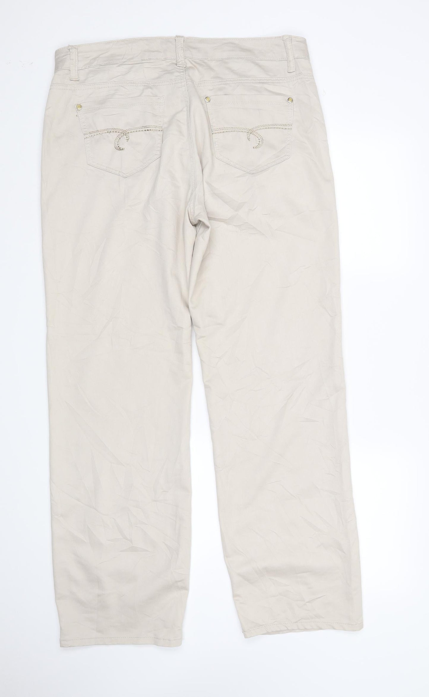 Raymen Womens Beige   Chino Trousers Size 38 in L31 in